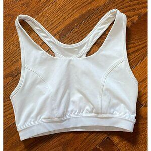 Tek Gear White Sports Bra High Impact Size Small Racerback with cutout